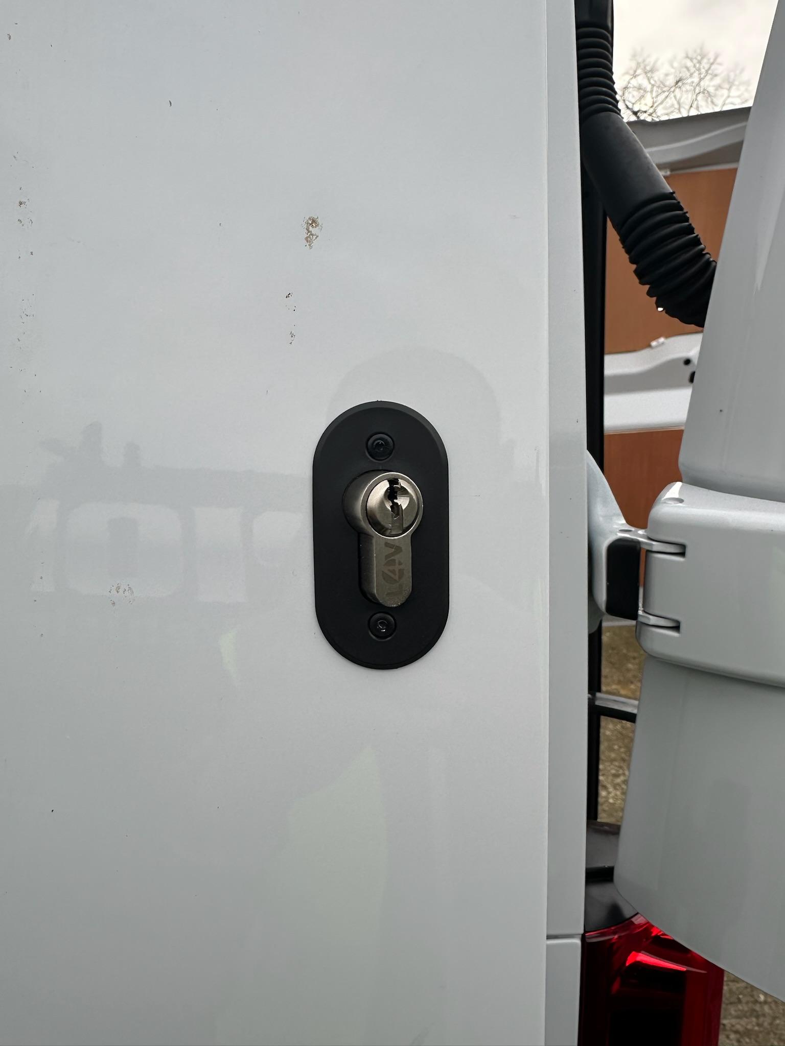L4V hook lock fitted to van rear door